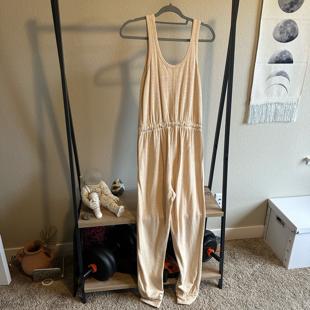 FP Movement by Free People Cream Sleeveless Drawstring Jumpsuit - Picture 11 of 13